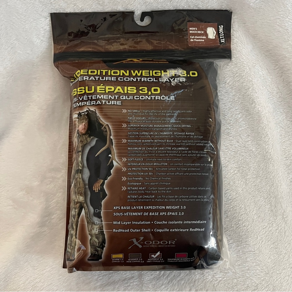 Bass Pro XPS Mens Mock Neck Long Sleeve Base Layer Fleece Black XLT Long